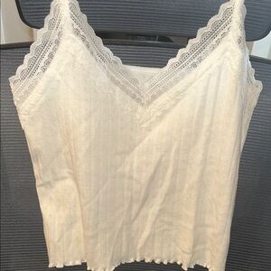 American Eagle Outfitters Cream Lace Camisole